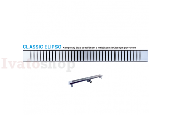 Obrázek pro Nerezový odtokový žľab CLASSIC ELIPSO so sifónom DN50 a  dekoratívnou mriežkou