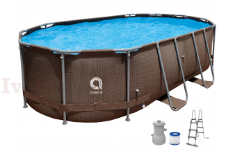 Obrázek pro Bazén rámový ratanový 8 073 litrov s filtráciou a rebríkom