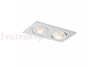 Obrázek pro PASADENA GU10 SQ II zápustná  česaný hliník 230V LED GU10 2x7W