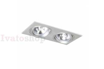 Obrázek pro PASADENA G53 SQ II   česaný hliník 230V LED G53 2x15W