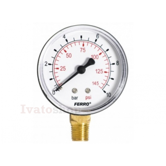 Obrázek pro MANOMETER SPODNÝ 50mm O - 10Bar G1/4"