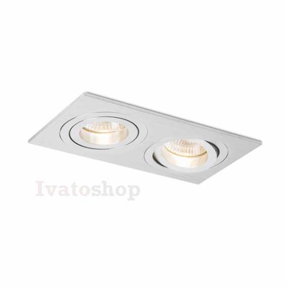 Obrázek pro PASADENA GU10 SQ II zápustná  česaný hliník 230V LED GU10 2x7W