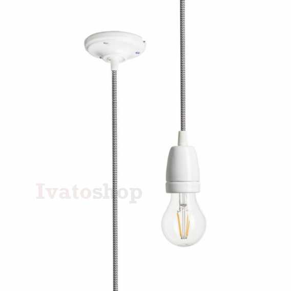 Obrázek pro FABIO závesná sada čierna/biela porcelán 230V LED E27 15W